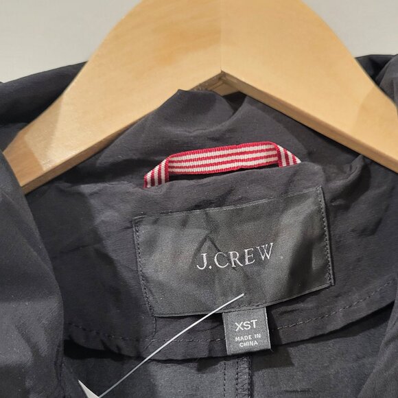 NWOT J Crew Women's Black Perfect Lightweight Rain Jacket with Hood Size XST - Picture 8 of 12
